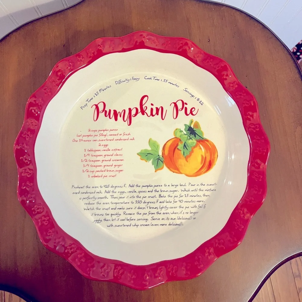 Pioneer Woman Dazzling Dahlia Pumpkin Pie Plate